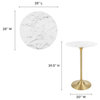 Lippa 28" Round Artificial Marble Bar Table in Gold White