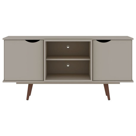 Manhattan Comfort Hampton 53.54 TV Stand, 4 Shelves and, Off White