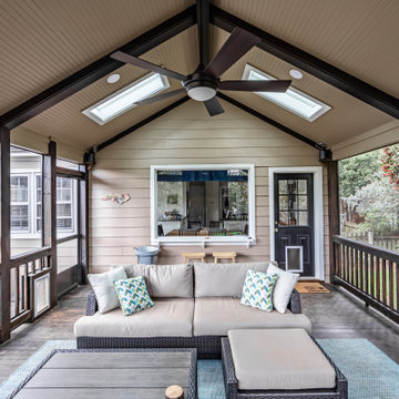 Screened Porch with Masonry Fire Place and Skylights