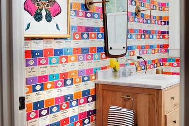 Transitional bathroom in Austin.