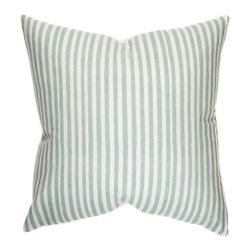 Belle & June - Mini Stripe Decorative Throw Pillow in Robins Egg Blue - Decorative Pillows