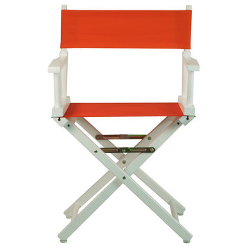 18" Director's Chair With White Frame, Orange Canvas