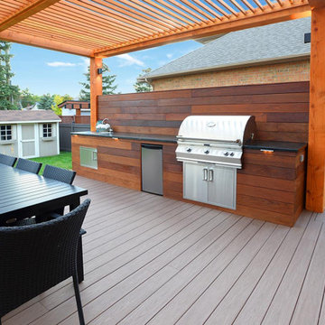Composite Deck & Pergolas with Outdoor Kitchen