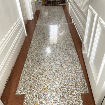 Terrazzo Floor Discovered under Hallway Carpet Restored in Neath