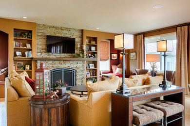 Family room - transitional family room idea in Denver