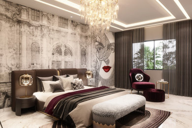 Trendy bedroom photo