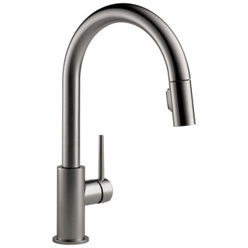 Delta Trinsic 1-Handle Pull-Down Kitchen Faucet, Black Stainless, 9159-KS-DST