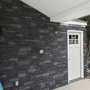 Iron Ore Stacked Stone DIY Home Siding Idea