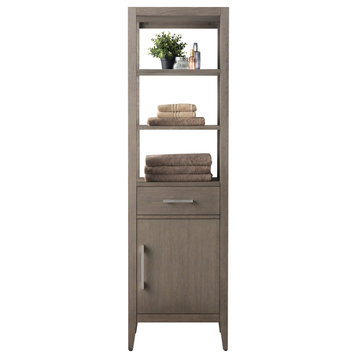 21" Freestanding Linen Cabinet, Soft Close Door and Drawer