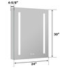 Recessed/Surface Mount LED Medicine Cabinet Mirror with Defogger, 24"x30" Right Hinge
