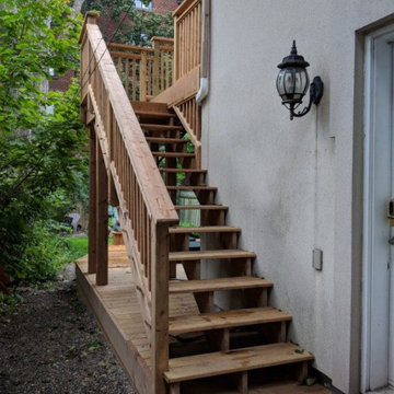 two storey cedar deck