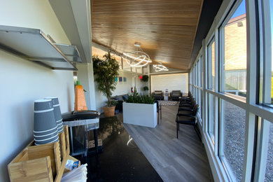 Example of a trendy home office design in Other