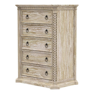 Repton Blue Two Tone Solid Wood 7 Drawer Bedroom Dresser.