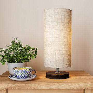 Lavish Home Cylinder Lamp With Adjustable Wood Base