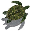 Sea Turtle Ceramic Swimming Pool Mosaic 19"x17" with shadow, Brown
