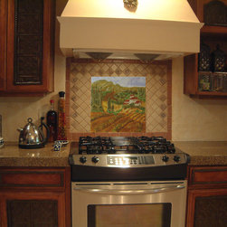 Tuscany view as a kitchen back splash - Tile
