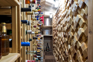 Photo of an arts and crafts wine cellar in Toronto.