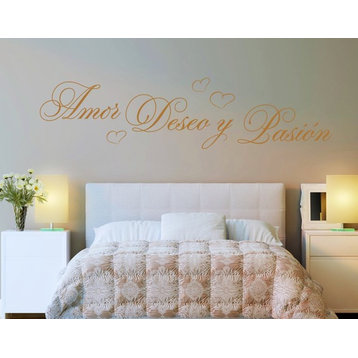 Amor, Deseo Y Pasion Wall Decal Quotes And Sayings, Royal Blue, 59"x14"