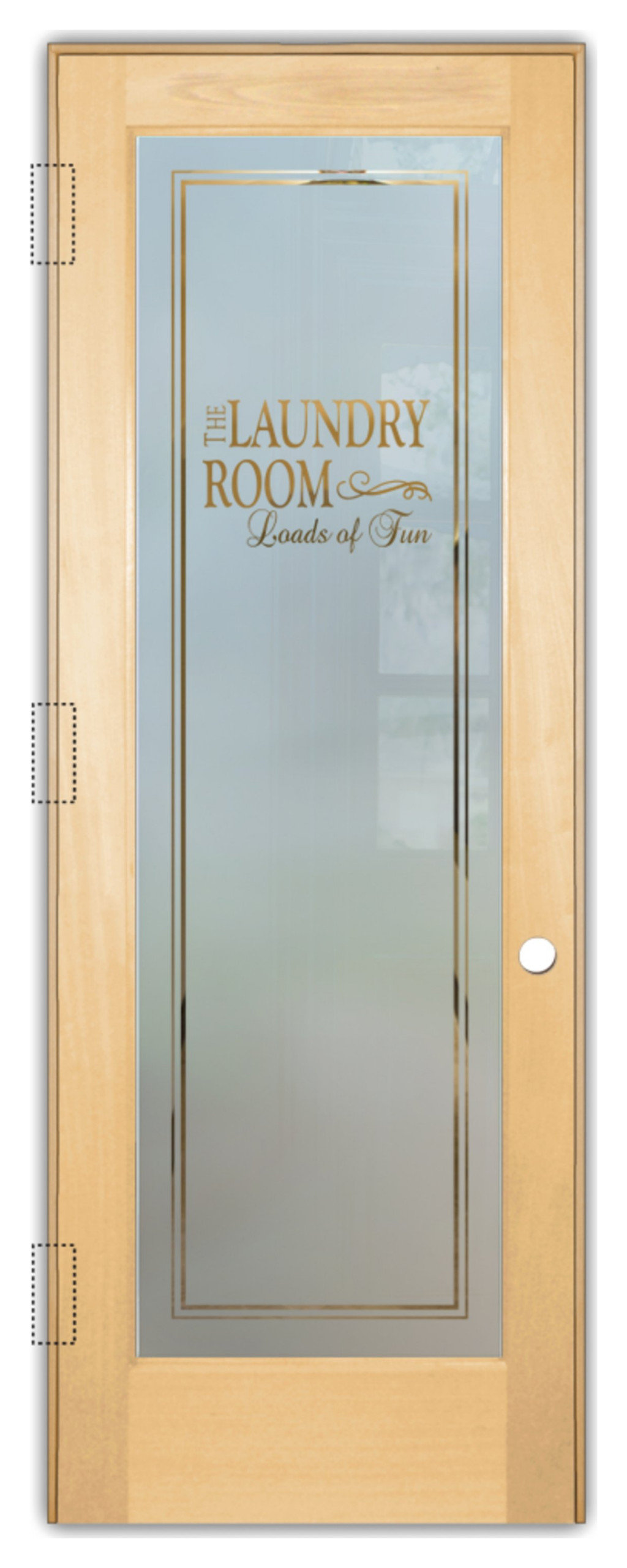 Laundry Room Doors - Loads of Fun Frosted Glass Design - 28" x 80 ...