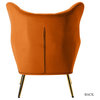 Tufted Accent Chair With Golden Legs, Orange