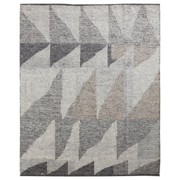Weave & Wander Rheed Wool Rug, Silver Gray/Taupe, 2ft x 3ft Rug