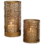 Uttermost - Uttermost Ruhi Hurricane Candleholders, Set Of 2 - This uttermost ruhi hurricane candleholders, set of 2 measures 5" wide x 11" high.   This light requires  ,  Watt Bulbs (Not Included) UL Certified.
