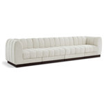 Meridian Furniture - Quinn Chenille Upholstered 4-Piece Modular Sofa, Cream - The Quinn Modular Sofa is a stunning piece crafted in a rich and luxurious cream chenille fabric. Its awe-inspiring design and exceptional quality make it a perfect addition to any space, whether it's a living room, bedroom, or office. The sofa's plush cushioning and sturdy frame provide both comfort and durability, ensuring that it will be a favorite for years to come. Whether you're looking for a statement piece or simply a comfortable seating option, the Quinn sofa is an excellent choice.