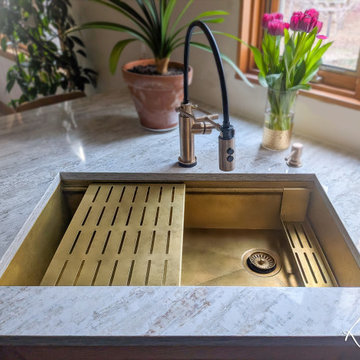 Custom Brass Undermount Workstation Sink
