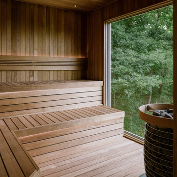 Sauna with a forest view