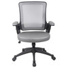 Mid-Back Mesh Task Office Chair With Flip Up Arms, Gray