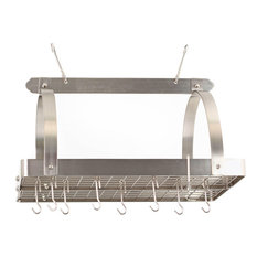 Pot Rack With Grid And 24 Hooks, Satin Nickel