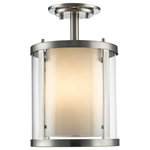 Z-Lite - Z-Lite 426SF-BN Willow - Three Light Semi-Flush Mount - Clean, graceful lines of the arms + glass shades dWillow Three Light S Brushed Nickel Matte *UL Approved: YES Energy Star Qualified: n/a ADA Certified: n/a  *Number of Lights: Lamp: 3-*Wattage:60w Candelabra bulb(s) *Bulb Included:No *Bulb Type:Candelabra *Finish Type:Brushed Nickel