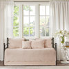 Madison Park Tuscany 6 Piece Reversible Scalloped Edge Daybed Cover Set, Blush