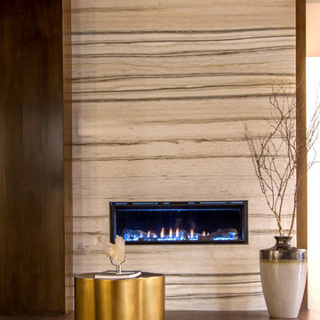 Zebrino White Marble Statement Fireplace