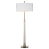 Sleek Modern Seeded Glass Floor Lamp White Gold Brass Minimalist Elegant