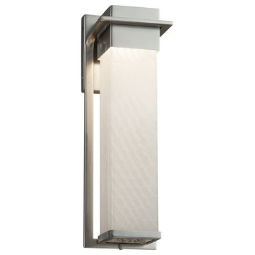 Fusion Pacific Large Outdoor Wall Sconce, Nickel, Weave, LED