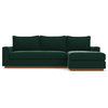 Apt2B Harper 2-Piece Sectional Sleeper Sofa, Evergreen Velvet, Chaise on Left