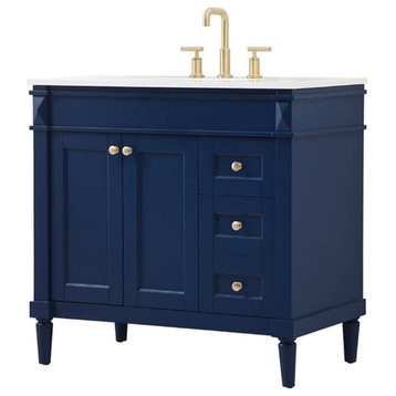 36" Single Bathroom Vanity, Blue, Vf31836Bl