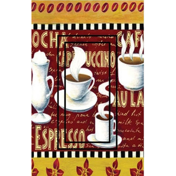 Coffee Time Single Rocker Peel and Stick Switch Plate Cover: 2 Units