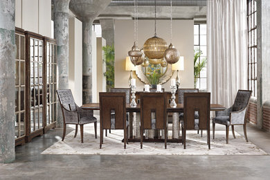 Design ideas for a transitional dining room in Dallas.