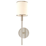 Hudson Valley Lighting - Aberdeen 1-Light Wall Sconce, Polished Nickel - We set uniquely tailored shades upon lofty stems in the impeccable Aberdeen collection. The long reach of Aberdeen's arms meets the lamps' sleek height to give the modern collection a classical sense of proportion. Cast metal piping encircles each end of Aberdeen's horizontally pleated fabric shades, adding a ring of rich contrast.
