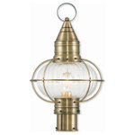 Livex Lighting - Livex Lighting 27005-01 Newburyport - 12" One Light Outdoor Post Lantern - The Newburyport outdoor post lantern boasts classiNewburyport 12" One  Antique Brass Fluted *UL Approved: YES Energy Star Qualified: n/a ADA Certified: n/a  *Number of Lights: Lamp: 1-*Wattage:100w Medium Base bulb(s) *Bulb Included:No *Bulb Type:Medium Base *Finish Type:Antique Brass