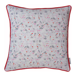 Markless Design - Terrazzo Print Cushion, Pink and Grey - Scatter Cushions