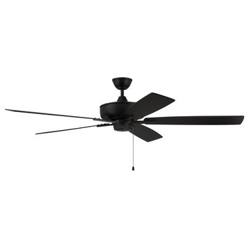 Craftmade Super Pro 60" Ceiling Fan With Blades, Flat Black