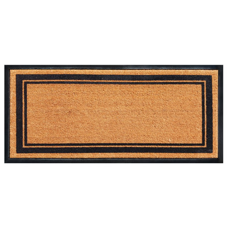 Natural Coir & Rubber Hand Flocked Large Door Mat 30x60", Markham Picture Frame