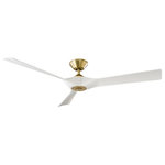 Modern Forms - Torque 3-Blade Ceiling Fan, Soft Brass/Matte White - The TORQUE Smart Fan by Modern Fans makes a powerful design statement in any indoor or exterior space in residential, hospitality and commercial settings. A distinctive silhouette blends well with a minimalist body and uniquely formed blades. Available matte black and two tone architectural finish combinations of brushed nickel with matte black and soft brass with matte black. The Energy Star rated TORQUE is a stunner that connects with the exclusive Modern Forms app via Wi-Fi from anywhere in the world to create schedules, integrate with smart home devices, and more. Includes a Bluetooth hand-held remote which controls the light, six speeds of the fan, and the direction, backwards or forwards. Utilizes a powerful DC motor inside to keep things running smooth, quiet and 70% more efficient than traditional AC fans.