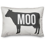 DDCG - Moo Cow 14x20 Lumbar Pillow - With a touch of rustic, a dash of industrial, and a pinch of modern elegance, this throw pillow helps you create a warm and welcoming space in your home. The durable fabric of this item ensures it lasts a long time in your home. The result is a quality crafted product that makes for a stylish addition to your home.
