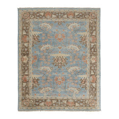 Feizy 6710FBLU Beall Hand Knotted Blue / Brown Area Rug - 5'-6" X 8'-6"