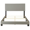 Dreams Bespoke Oliver Faux Gray Leather Upholstered Platform Bed, King