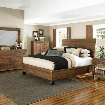 RIVER RIDGE KING SIZE BED WITH CASTERS